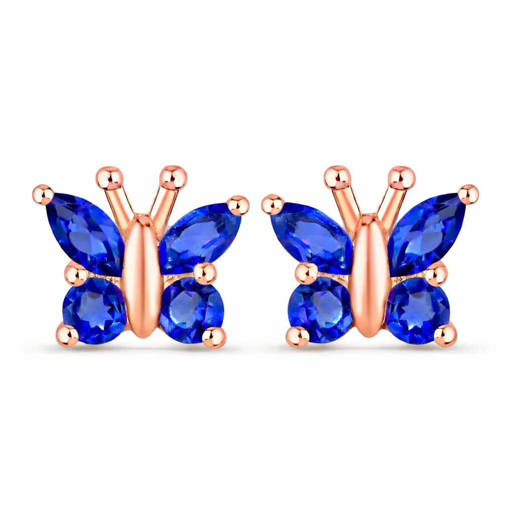 Marquise Round Cut Butterfly Stud Earrings
