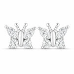 Marquise Round Cut Butterfly Stud Earrings
