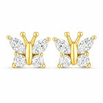Marquise Round Cut Butterfly Stud Earrings