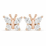 Marquise Round Cut Butterfly Stud Earrings