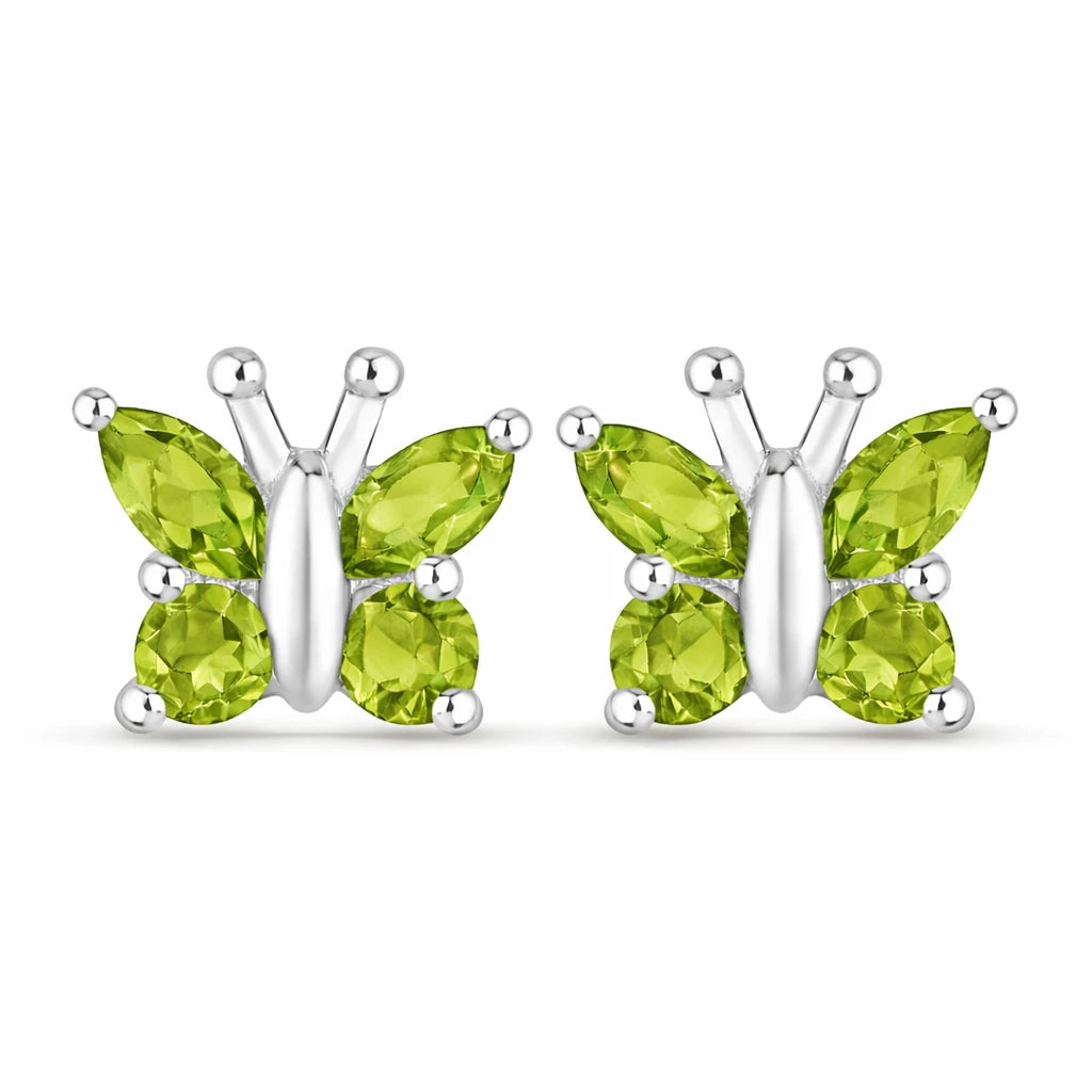 Marquise Round Cut Butterfly Stud Earrings