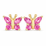 Marquise Round Cut Butterfly Stud Earrings