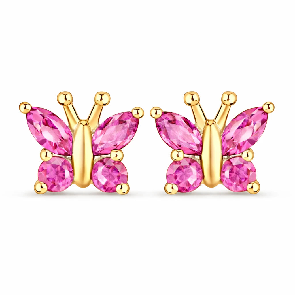 Marquise Round Cut Butterfly Stud Earrings