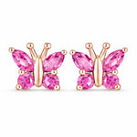 Marquise Round Cut Butterfly Stud Earrings