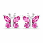Marquise Round Cut Butterfly Stud Earrings