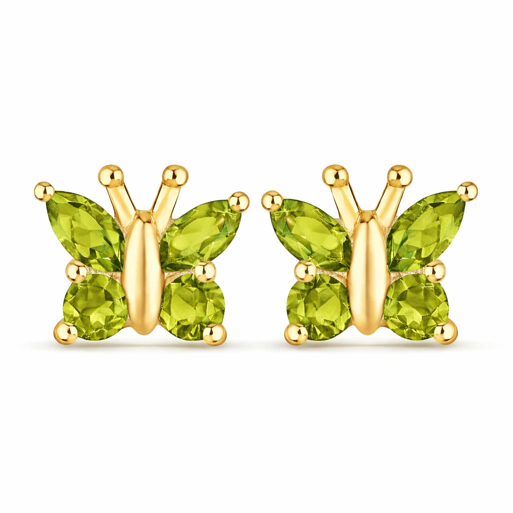 Marquise Round Cut Butterfly Stud Earrings