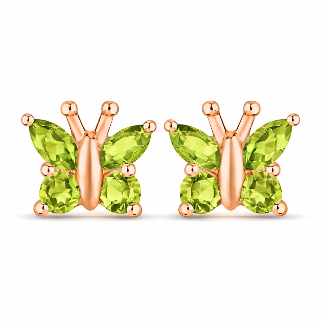 Marquise Round Cut Butterfly Stud Earrings