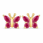Marquise Round Cut Butterfly Stud Earrings
