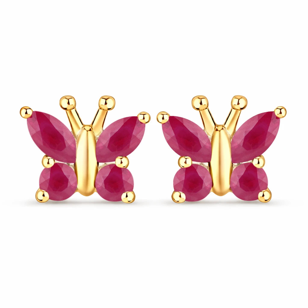 Marquise Round Cut Butterfly Stud Earrings