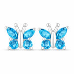 Marquise Round Cut Butterfly Stud Earrings