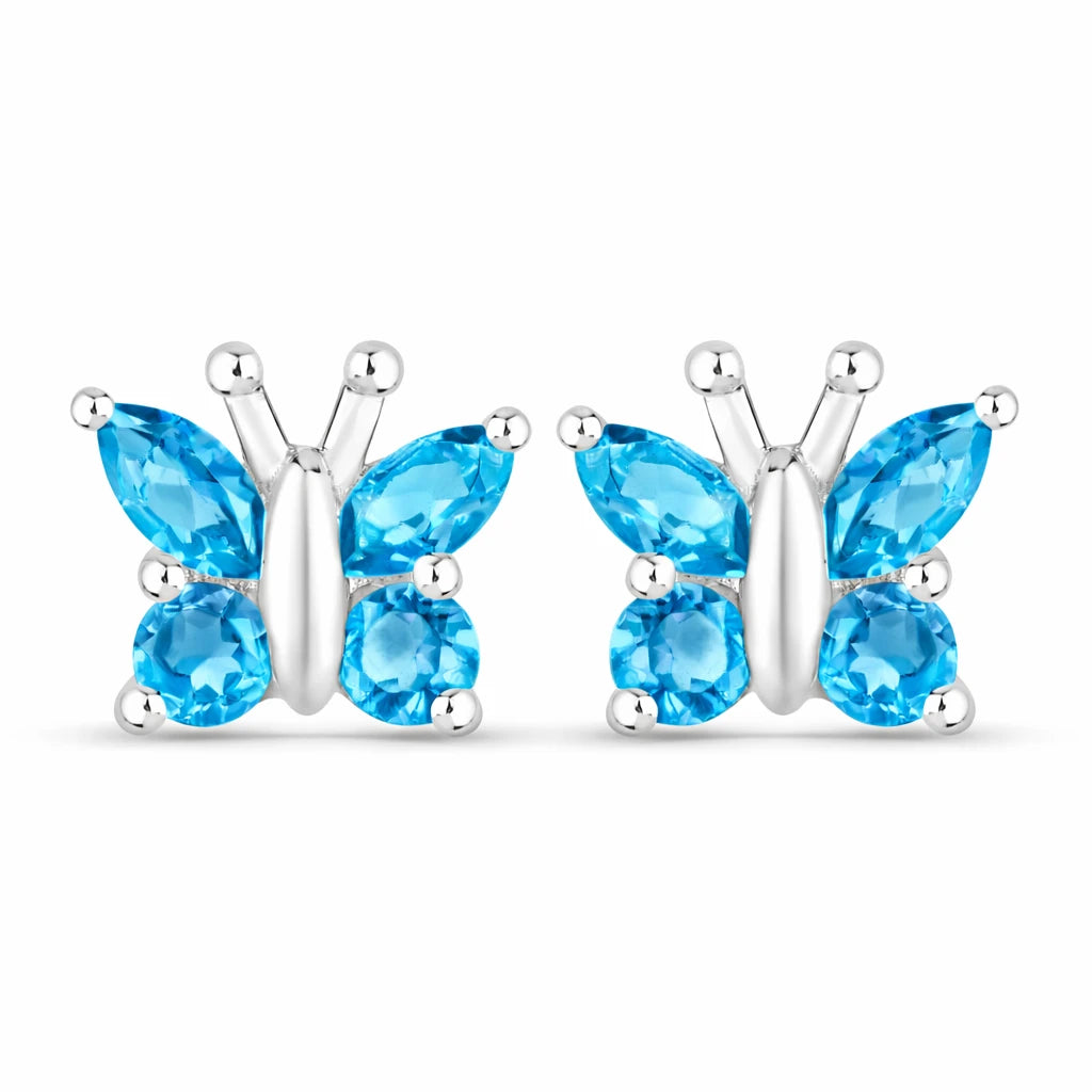 Marquise Round Cut Butterfly Stud Earrings
