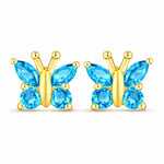 Marquise Round Cut Butterfly Stud Earrings