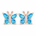 Marquise Round Cut Butterfly Stud Earrings