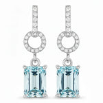 Emerald-Cut Diamond Drop Earrings