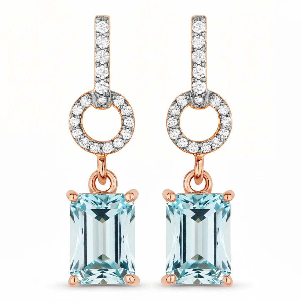 Emerald-Cut Diamond Drop Earrings