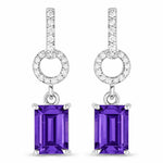 Emerald-Cut Diamond Drop Earrings