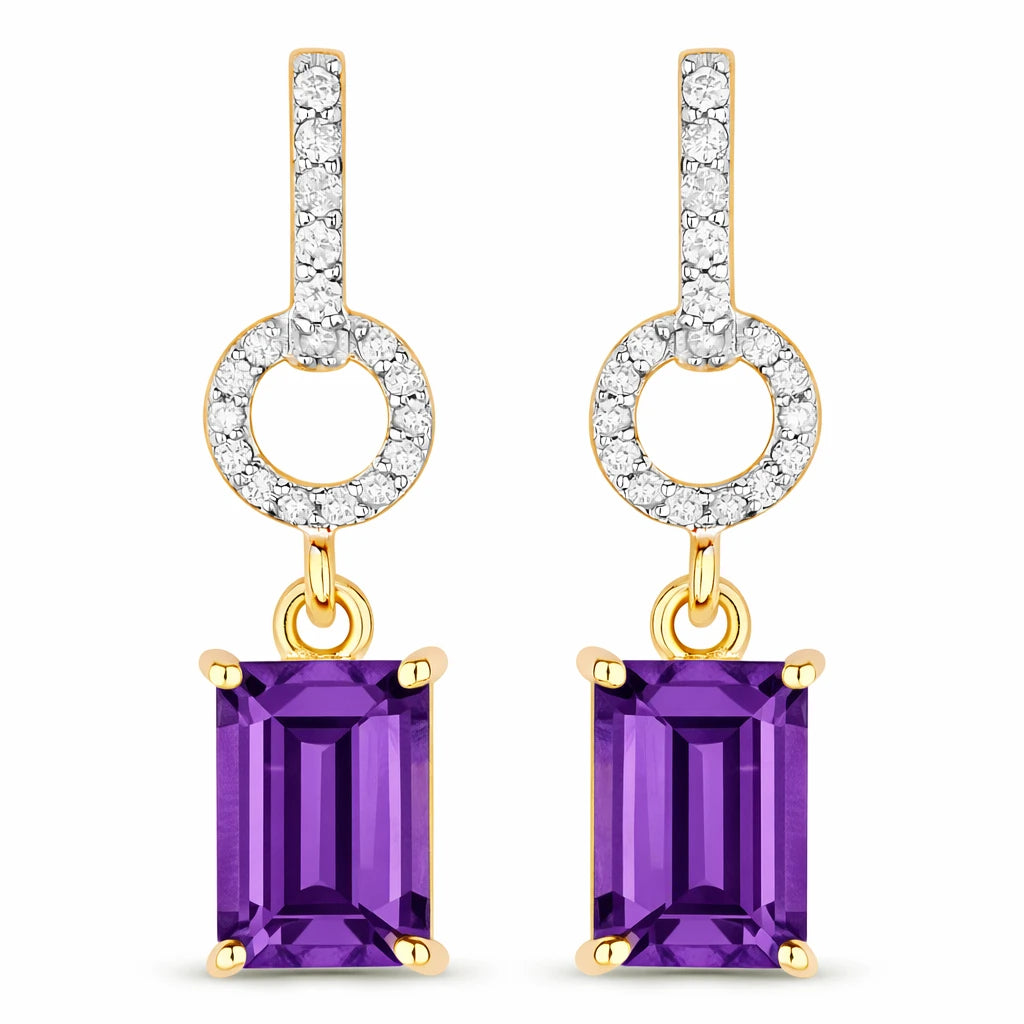 Emerald-Cut Diamond Drop Earrings