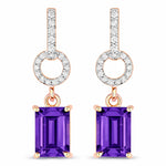 Emerald-Cut Diamond Drop Earrings