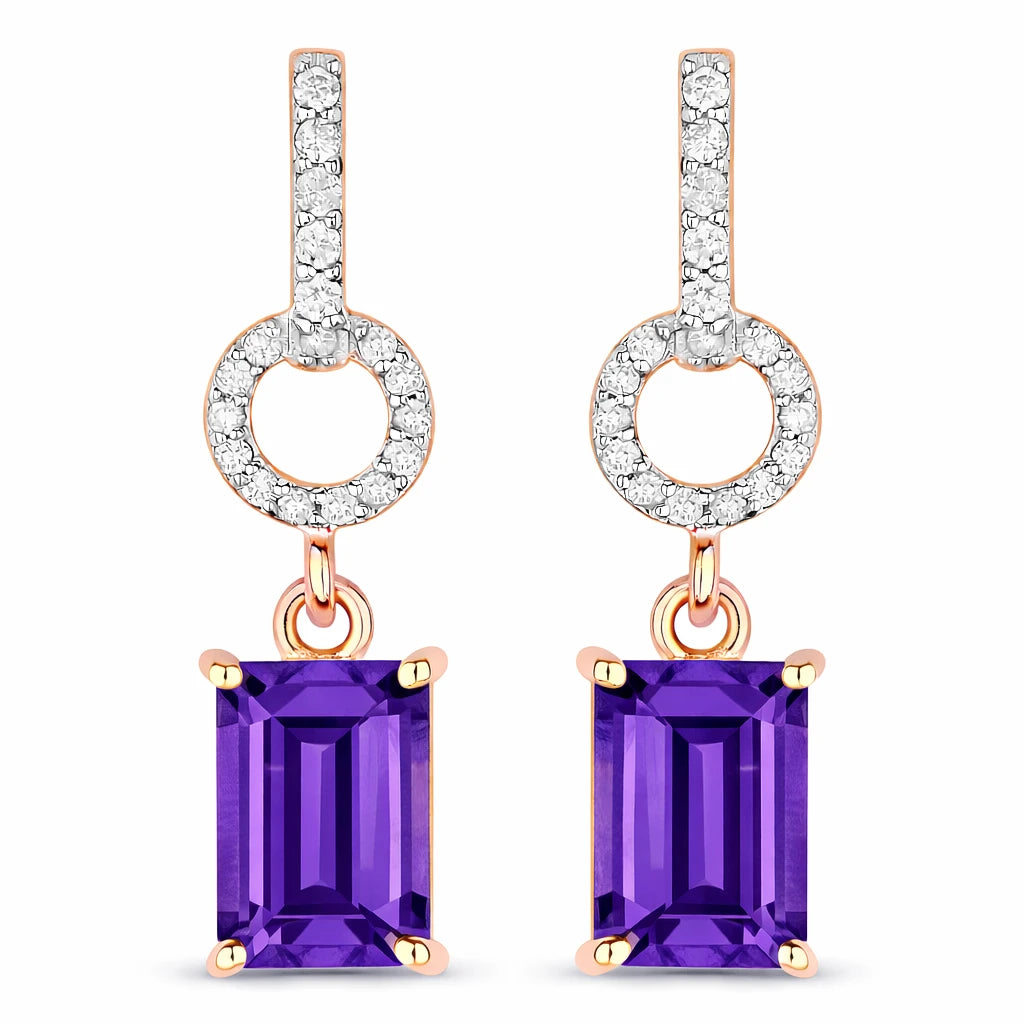Emerald-Cut Diamond Drop Earrings