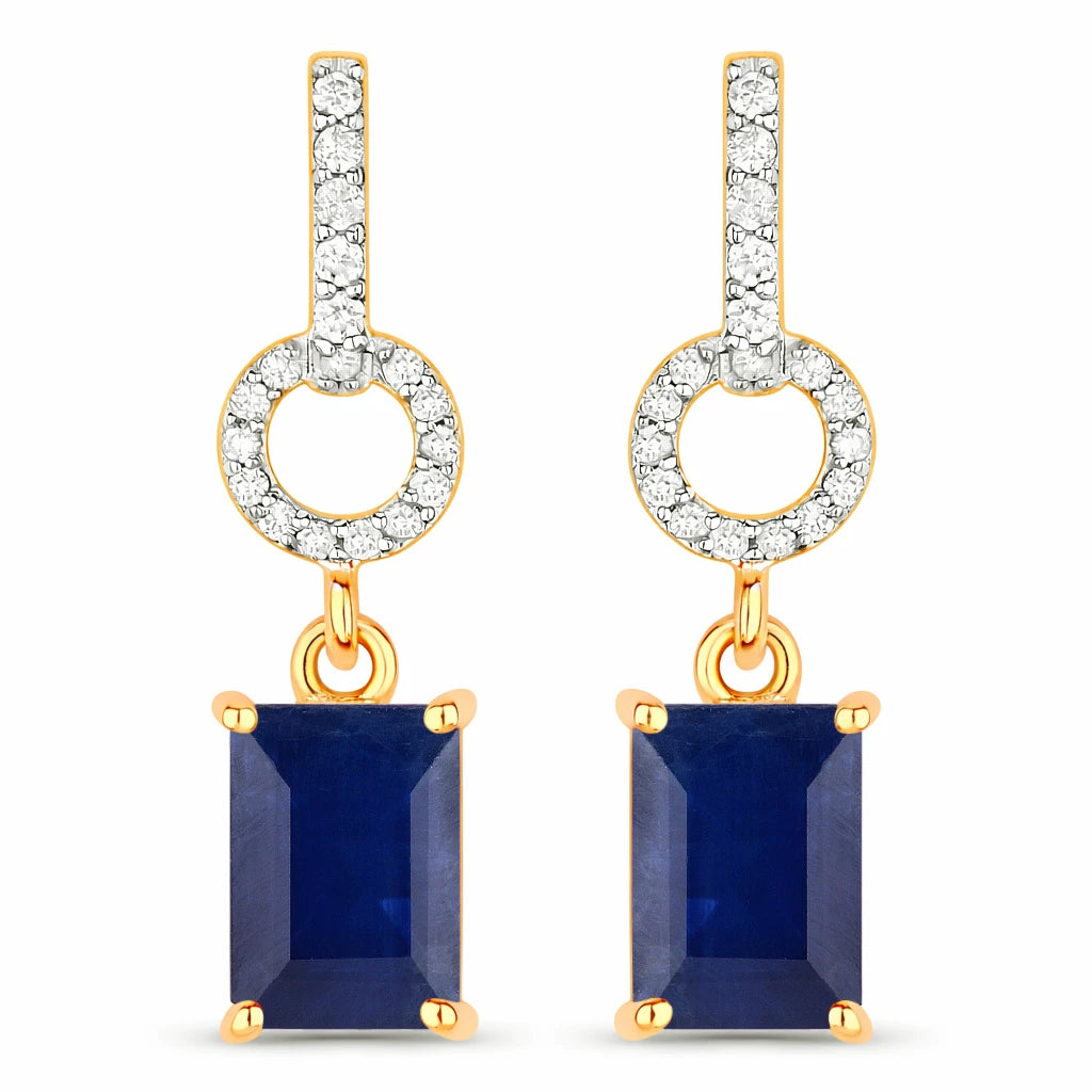 Emerald-Cut Diamond Drop Earrings