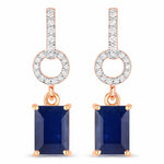 Emerald-Cut Diamond Drop Earrings