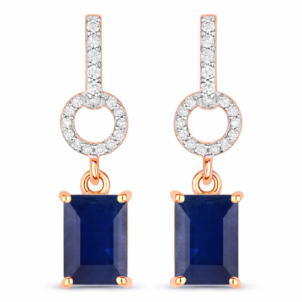 Emerald-Cut Diamond Drop Earrings