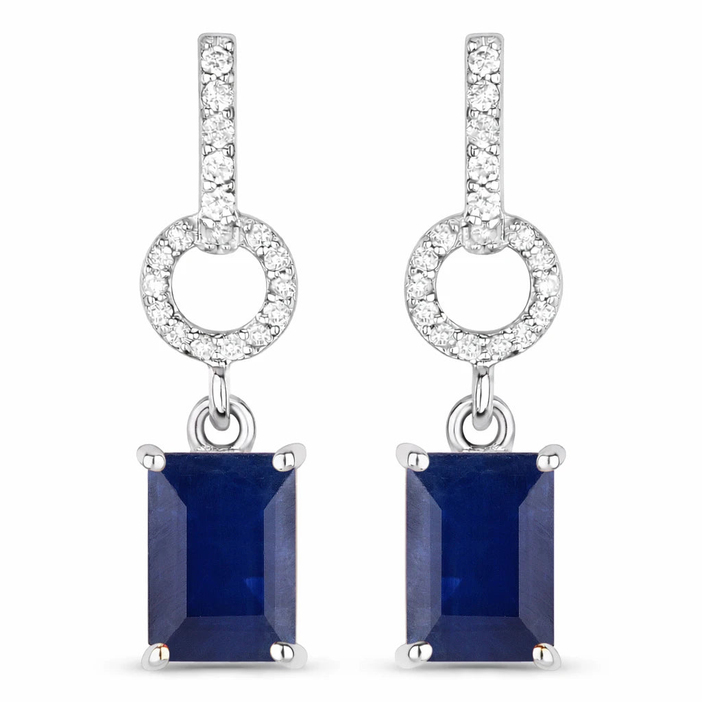 Emerald-Cut Diamond Drop Earrings