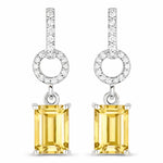 Emerald-Cut Diamond Drop Earrings