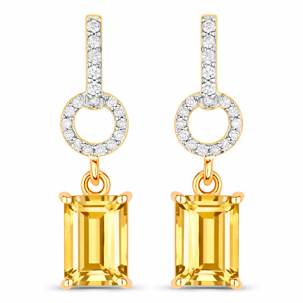 Emerald-Cut Diamond Drop Earrings