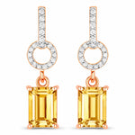Emerald-Cut Diamond Drop Earrings