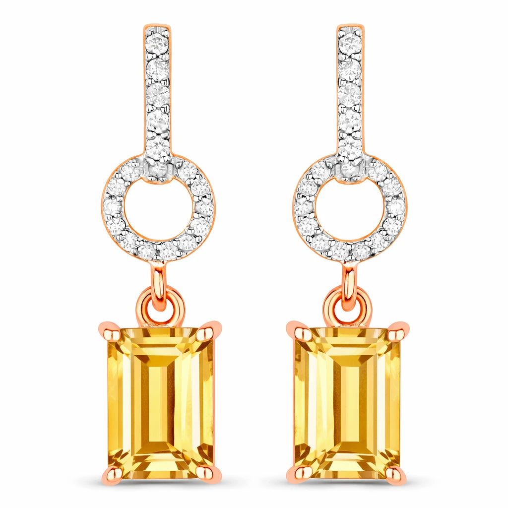 Emerald-Cut Diamond Drop Earrings