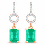 Emerald-Cut Diamond Drop Earrings