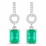 Emerald-Cut Diamond Drop Earrings