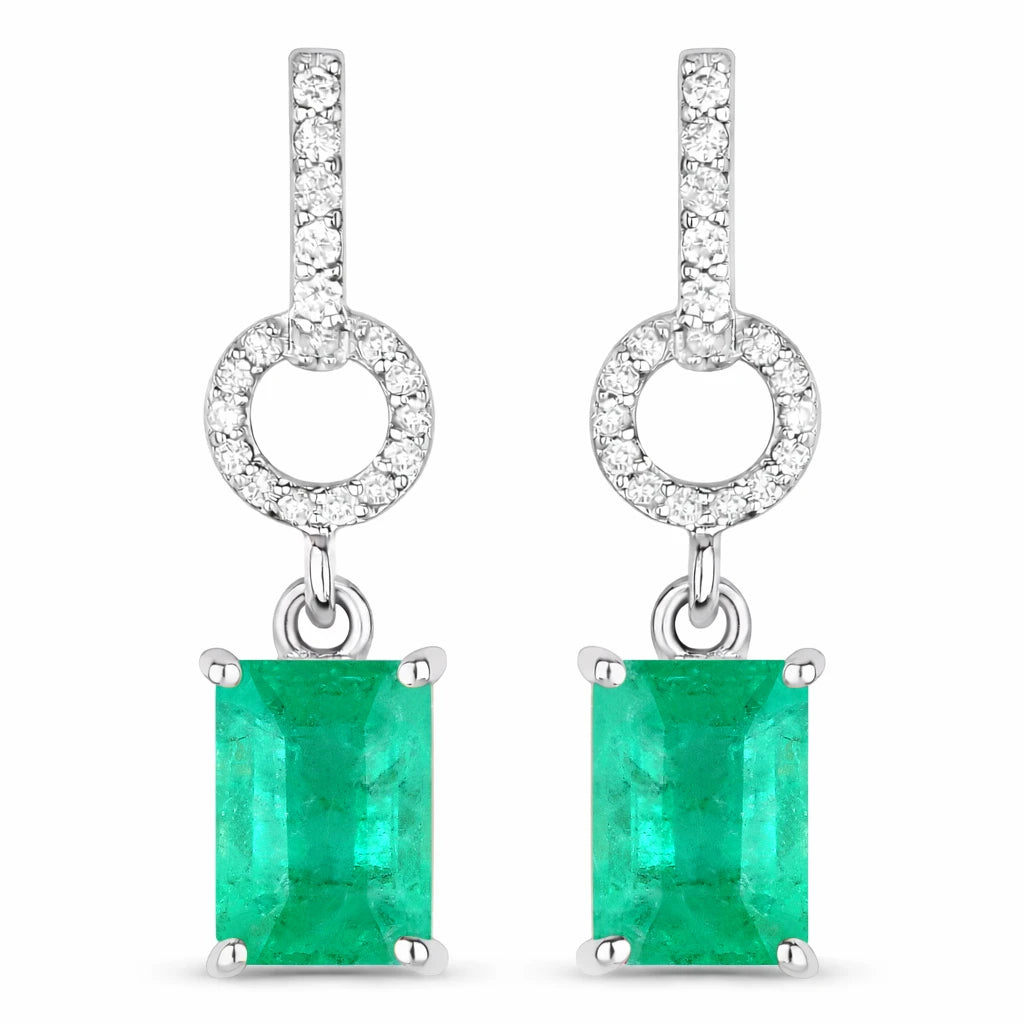 Emerald-Cut Diamond Drop Earrings