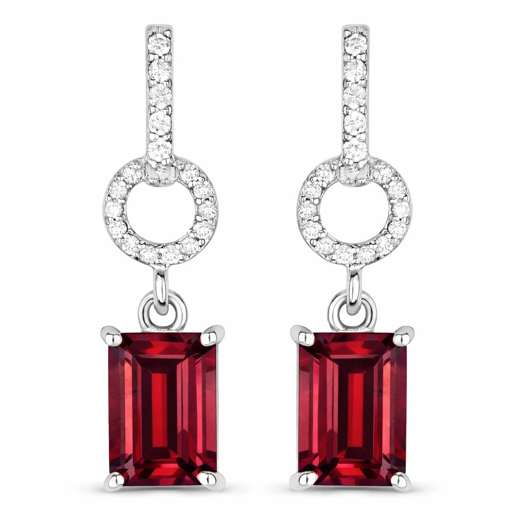 Emerald-Cut Diamond Drop Earrings