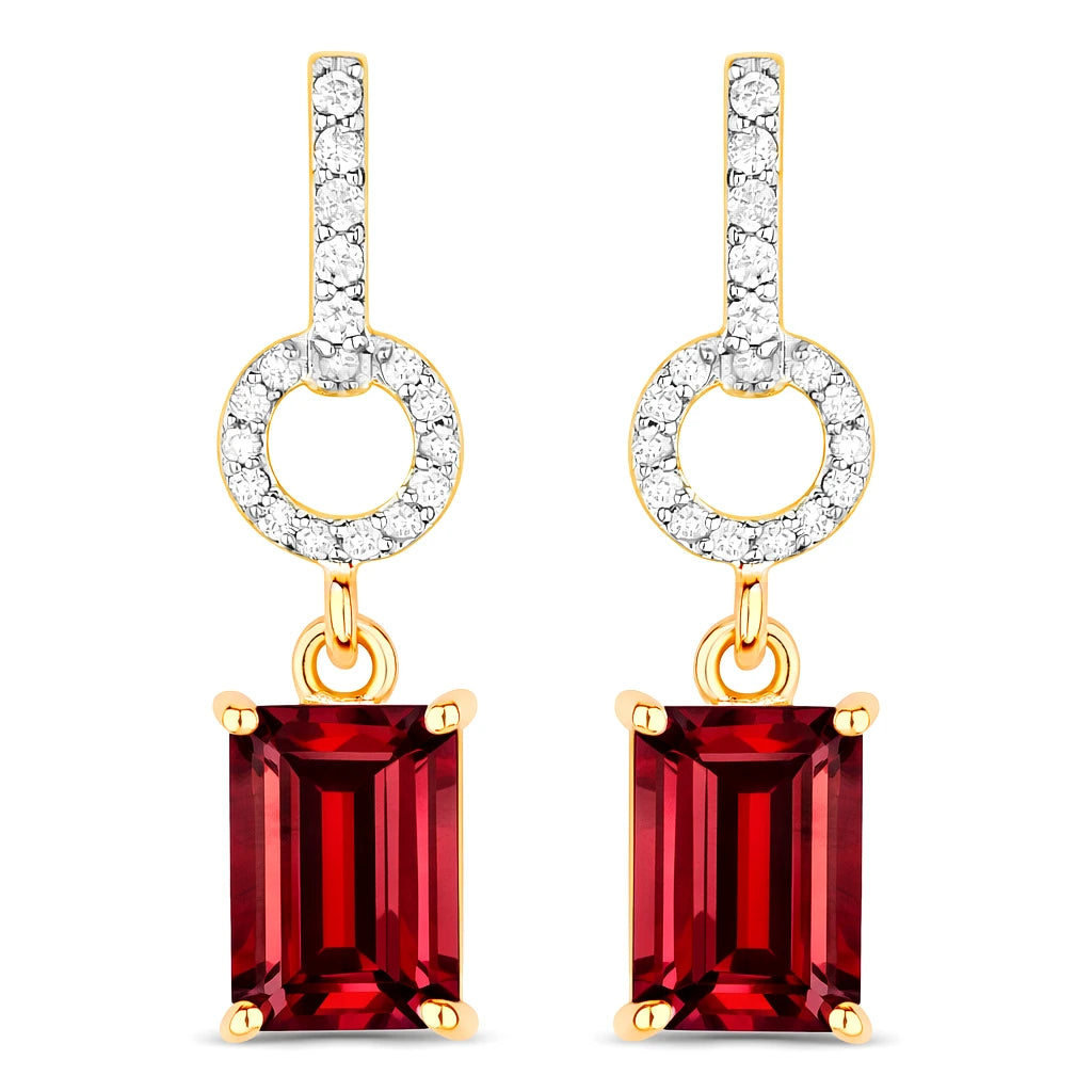Emerald-Cut Diamond Drop Earrings