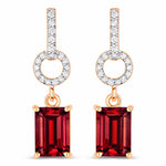 Emerald-Cut Diamond Drop Earrings