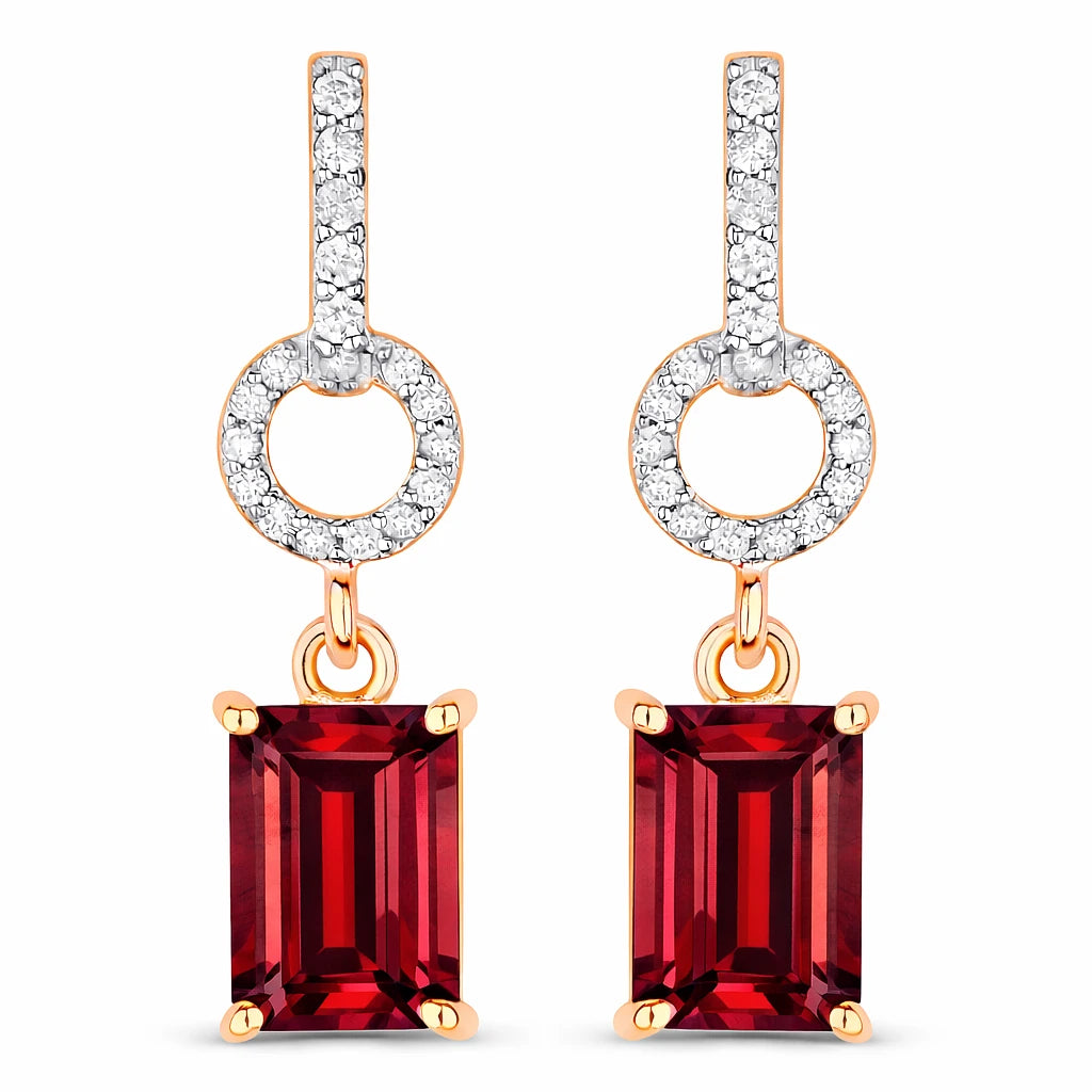 Emerald-Cut Diamond Drop Earrings