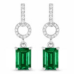 Emerald-Cut Diamond Drop Earrings