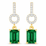 Emerald-Cut Diamond Drop Earrings