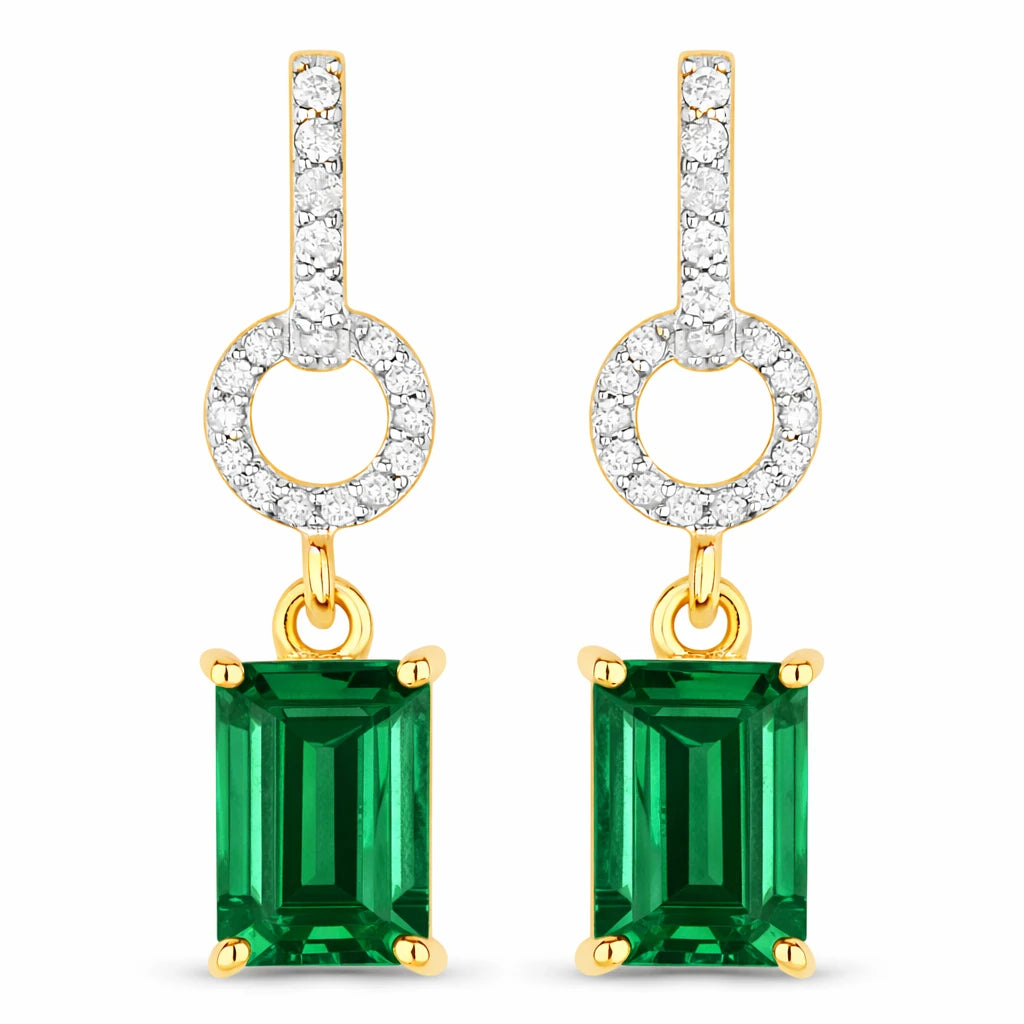 Emerald-Cut Diamond Drop Earrings