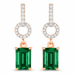 Emerald-Cut Diamond Drop Earrings