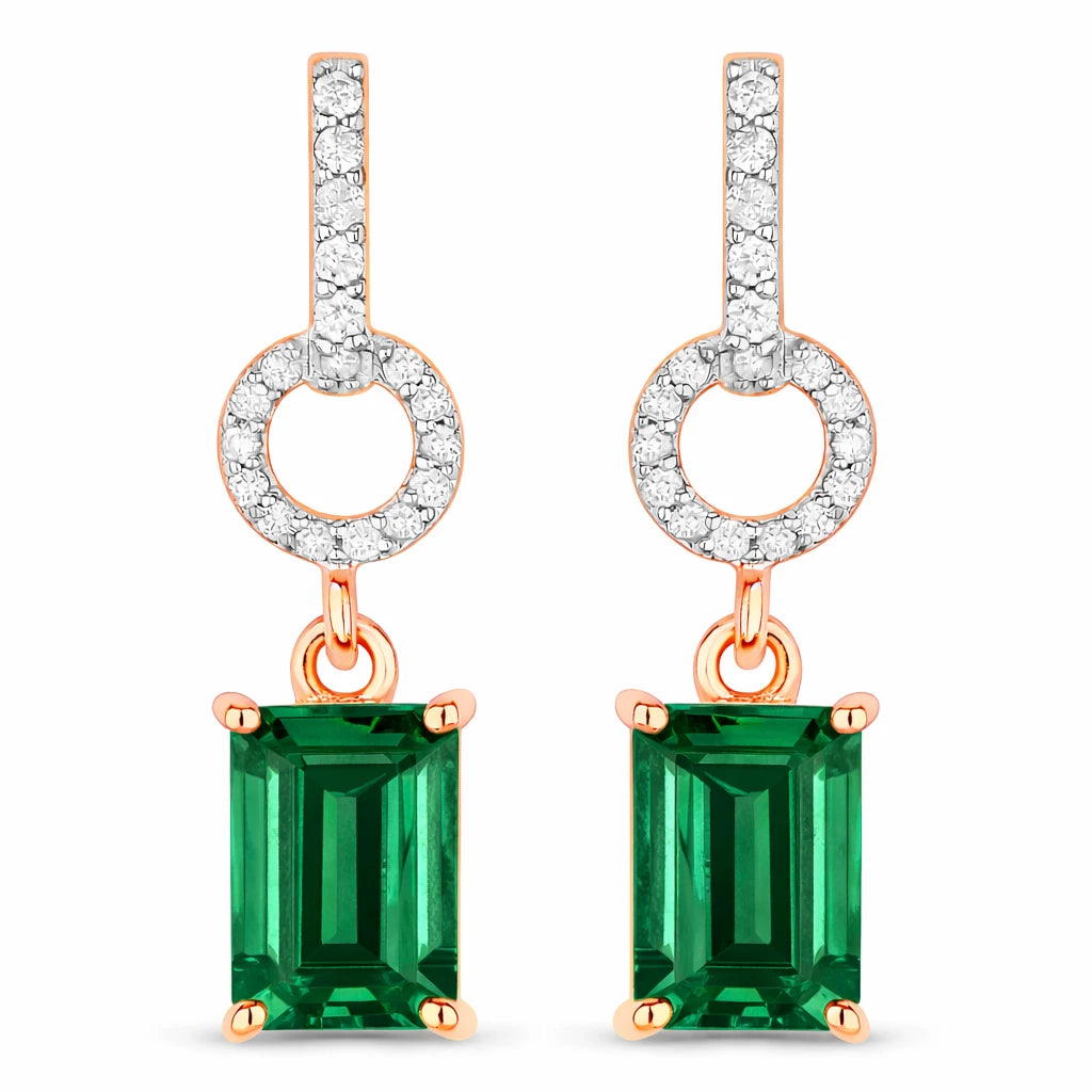 Emerald-Cut Diamond Drop Earrings