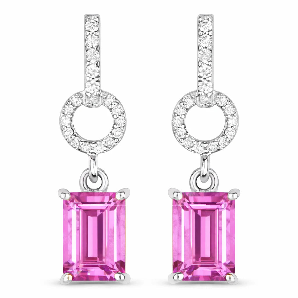 Emerald-Cut Diamond Drop Earrings