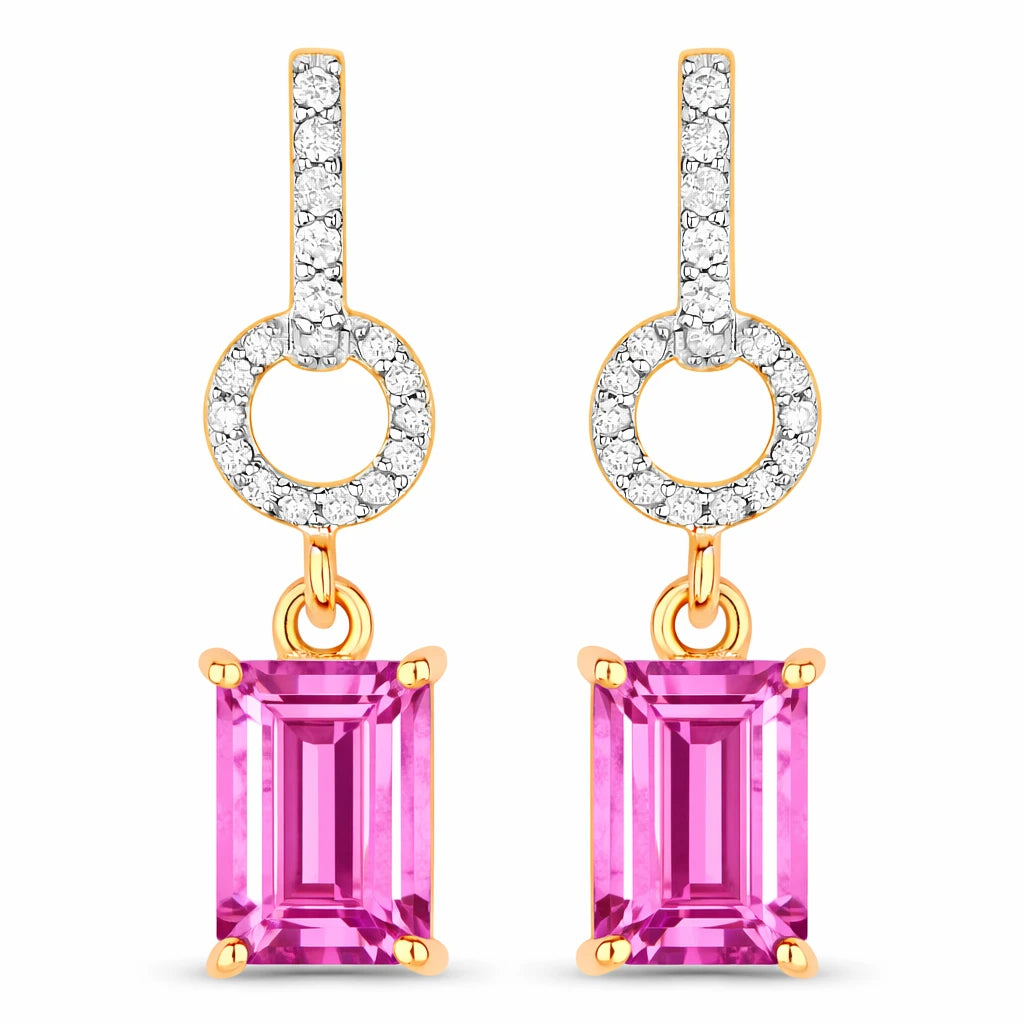 Emerald-Cut Diamond Drop Earrings