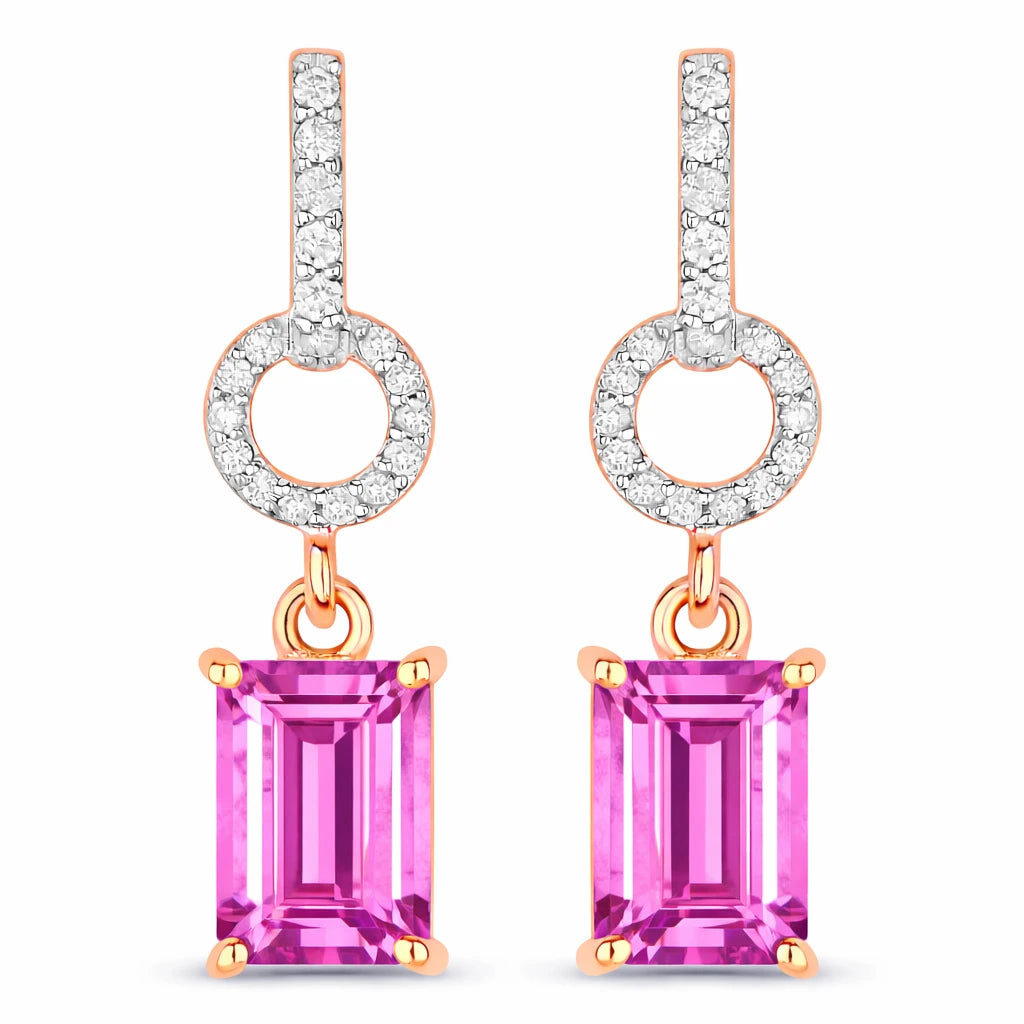 Emerald-Cut Diamond Drop Earrings
