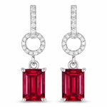 Emerald-Cut Diamond Drop Earrings