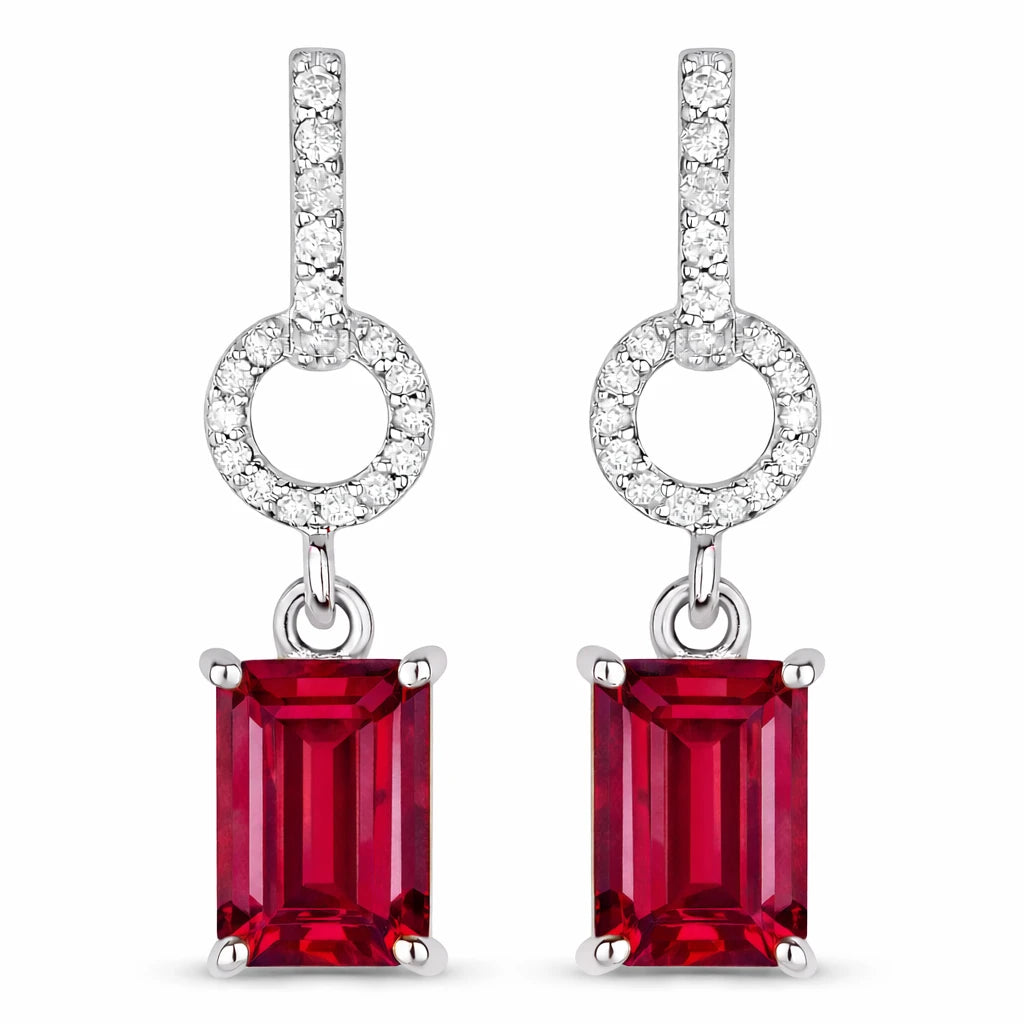 Emerald-Cut Diamond Drop Earrings