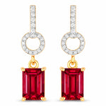 Emerald-Cut Diamond Drop Earrings