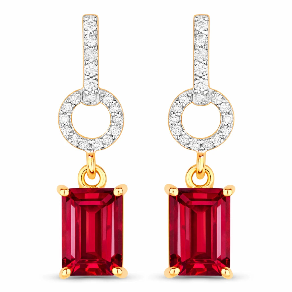 Emerald-Cut Diamond Drop Earrings